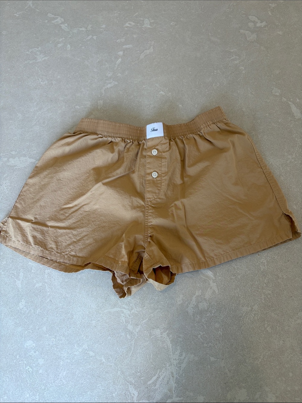 Aritzia TNA Elastic-Waist Women's Shorts in Tan